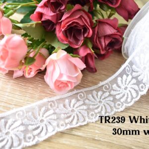  HERZWILD 32.8 Yards White Sewing Lace Ribbon by The